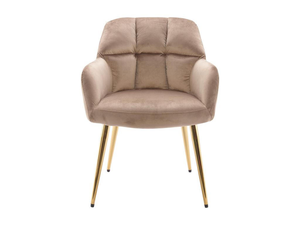 STUHL mit Armlehnen 2er-Set - Samt & goldfarbenes Metall - Beige - PEGA - Beige, Textil (62/78/58.5cm) - Pascal Morabito