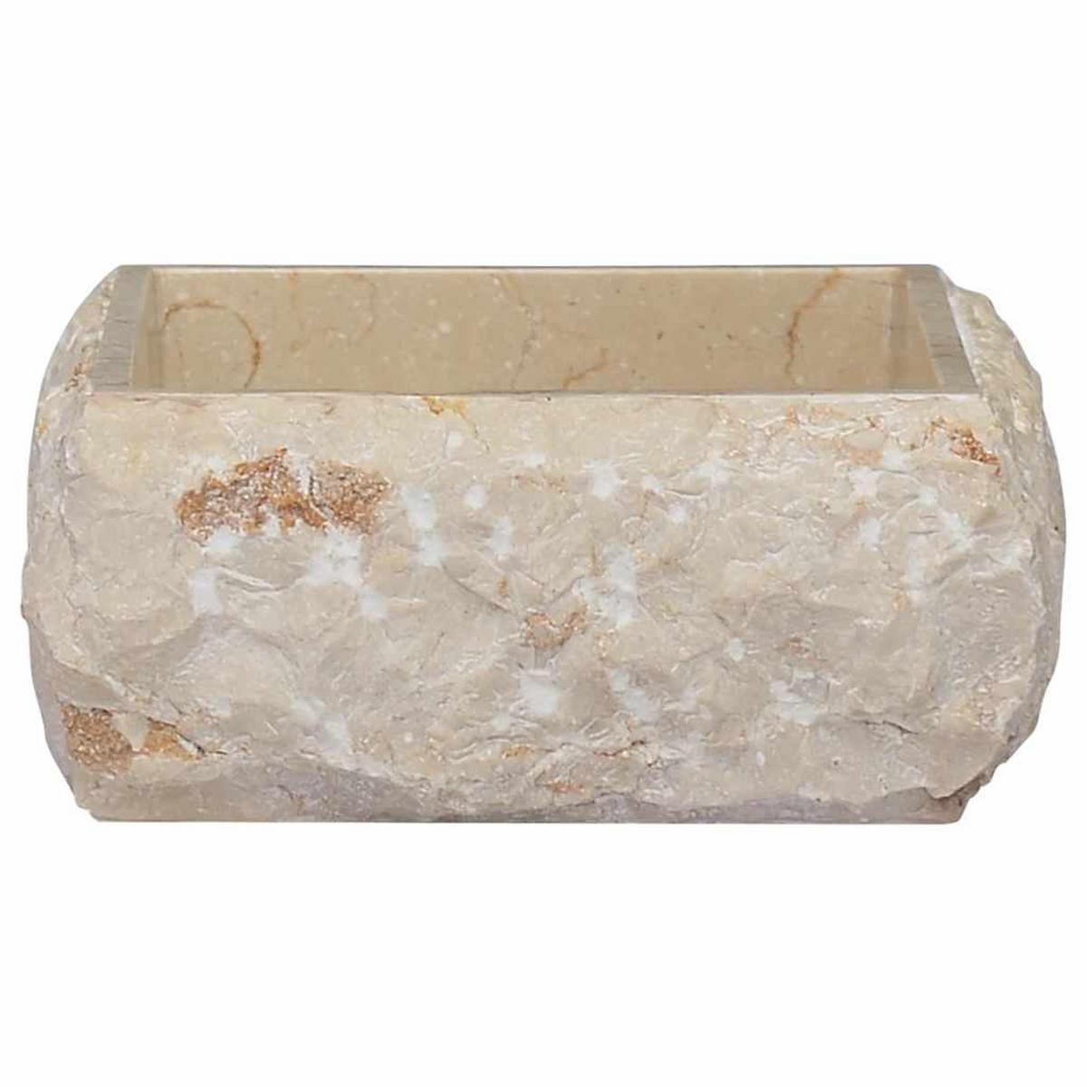 WASCHBECKEN Creme 30/30/13 Cm Marmor - Creme, Stein (30/13/30cm) - vidaXL