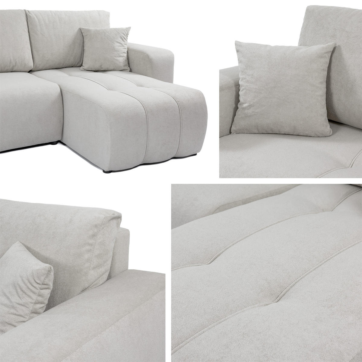 ECKSOFA Furyn - Anthrazit/Schwarz, Holz/Kunststoff (244/145cm) - MIRJAN24