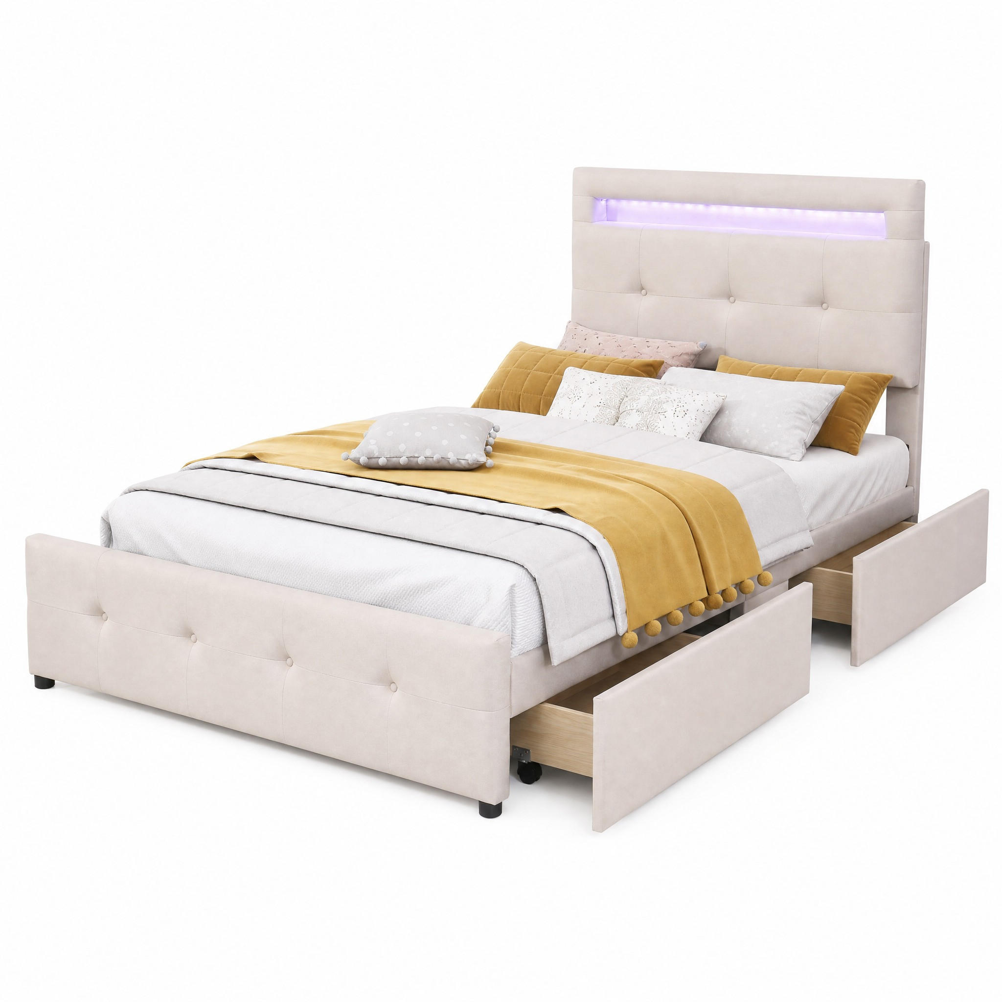 Beauniv Bett Beige 90x200 cm