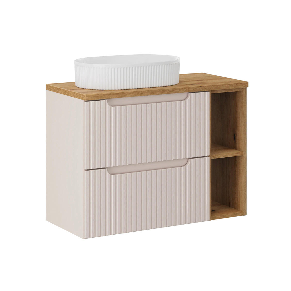 UMÝVADLO 80.4cm Riva Kašmír a drevo - béžová, kompozitné drevo (80.4/59/40cm) - Petits-meubles