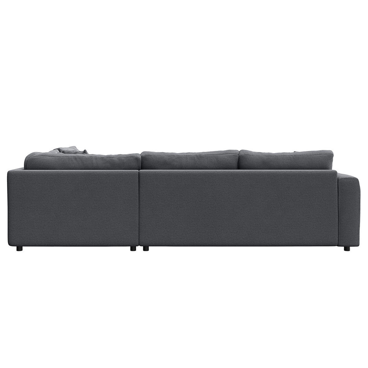 ECKSOFA mit Ottomane - Schwarz/Grau, Kunststoff/Textil (277/251cm) - home24