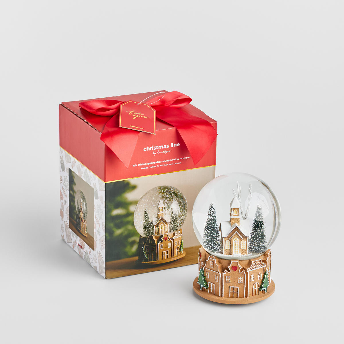 SCHNEEBALL Mit Spieluhr Weihnachten Roti - Braun, Glas (11/17/11cm) - home&you