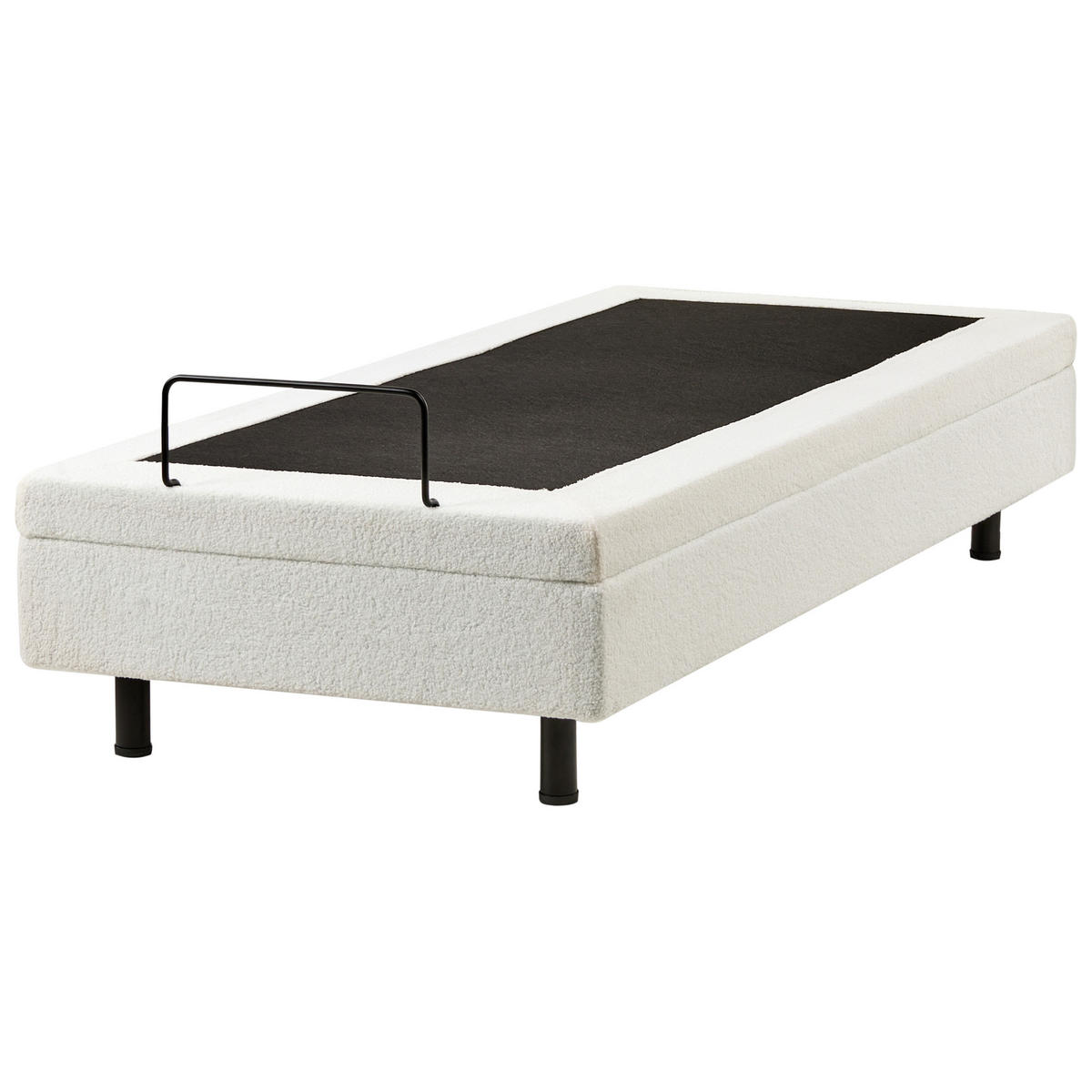 POSTEL nastavitelná bez čela Bouclé 80/200 cm Krémově bílá Duke - krémová, textil (80/200cm) - Beliani