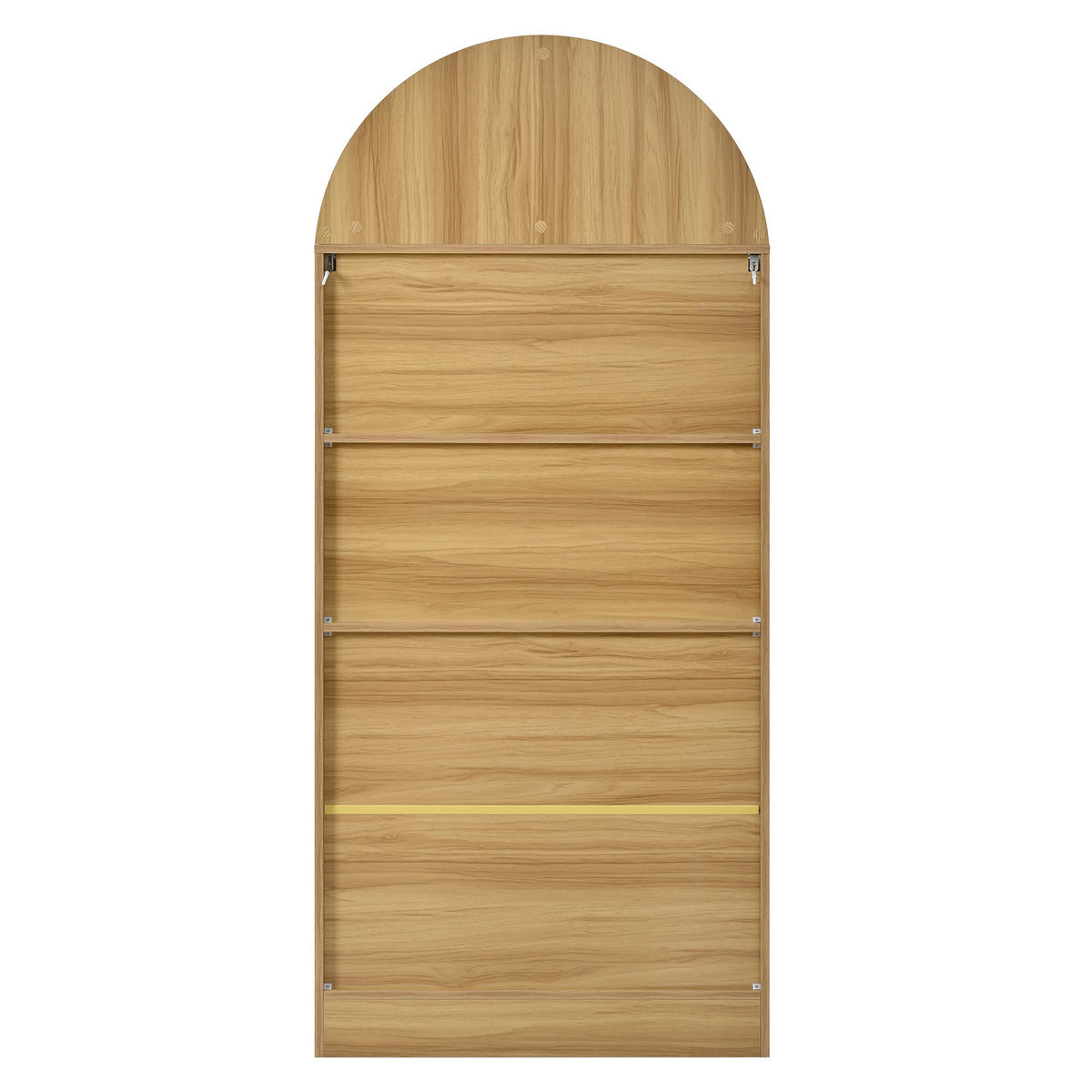 HIGHBOARD DE-37590 78/40/176 cm mit Bogendecke und Glastüren Natur - Naturfarben, Holzwerkstoff (78/176/40cm) - ComfortXL