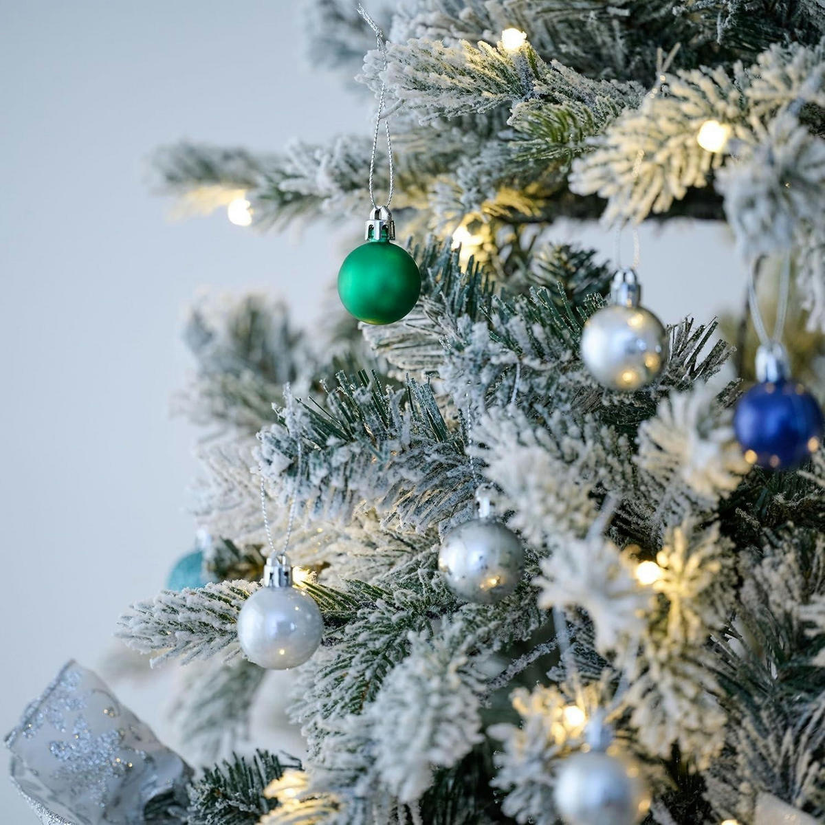 WEIHNACHTSKUGELN 49-teiliges Set 3 cm Kunststoff Blau Grün Silber - Multicolor, Kunststoff (22.7/3/22.7cm)