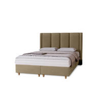 POLSTERBETT Bella, 160x200, Beige, Velourstoff, Doppelbett mit Matratze - Beige, Holz/Kunststoff (160/200cm) - Marpur