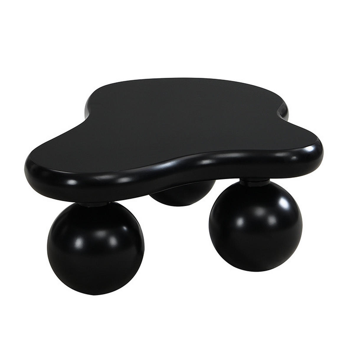 COUCHTISCH aus MDF 95x62,5x32 cm Schwarz mit LED-Beleuchtung und Wolkenform - Schwarz, Holzwerkstoff (95/62.5/32cm) - IVMEU