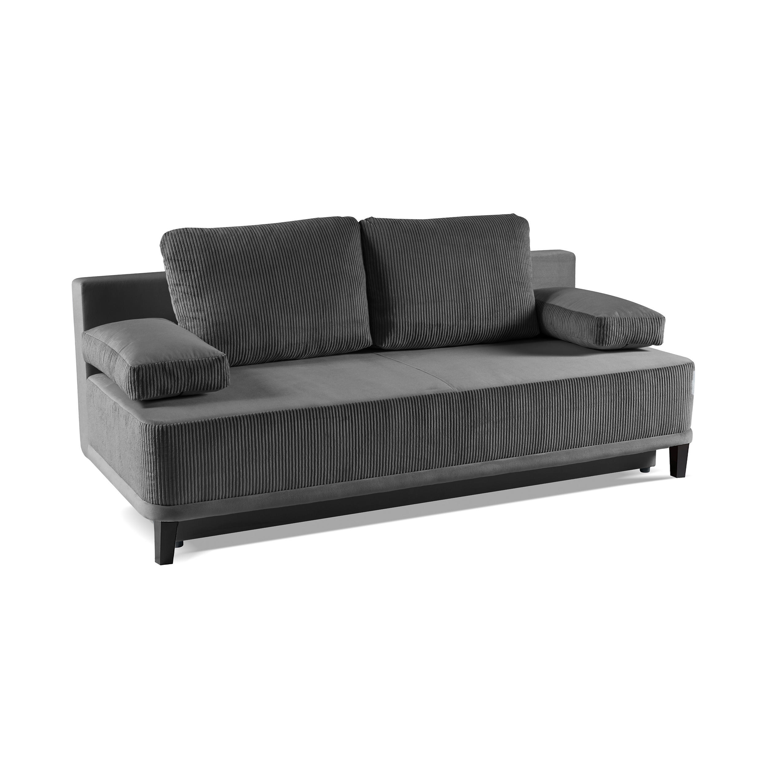 Beautysofa Schlafsofa Grau 200x91x90 cm