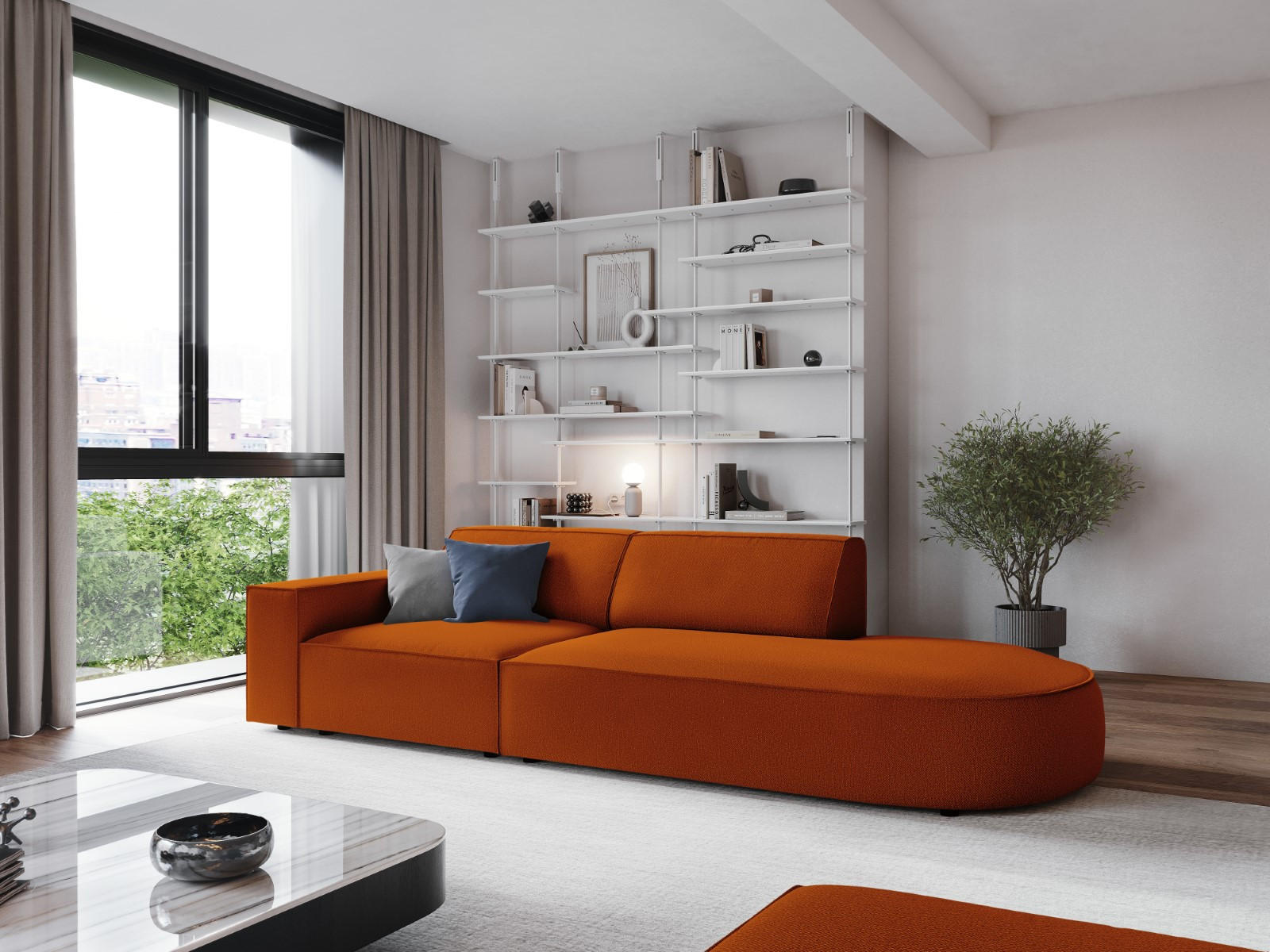 Thumbnail - Micadoni Rechtes-Sofa, Terra cotta, Textil, 3-Sitzer, 102x70x262 cm, Hergestellt in Europa, Wohnzimmer, Sofas & Couches,...