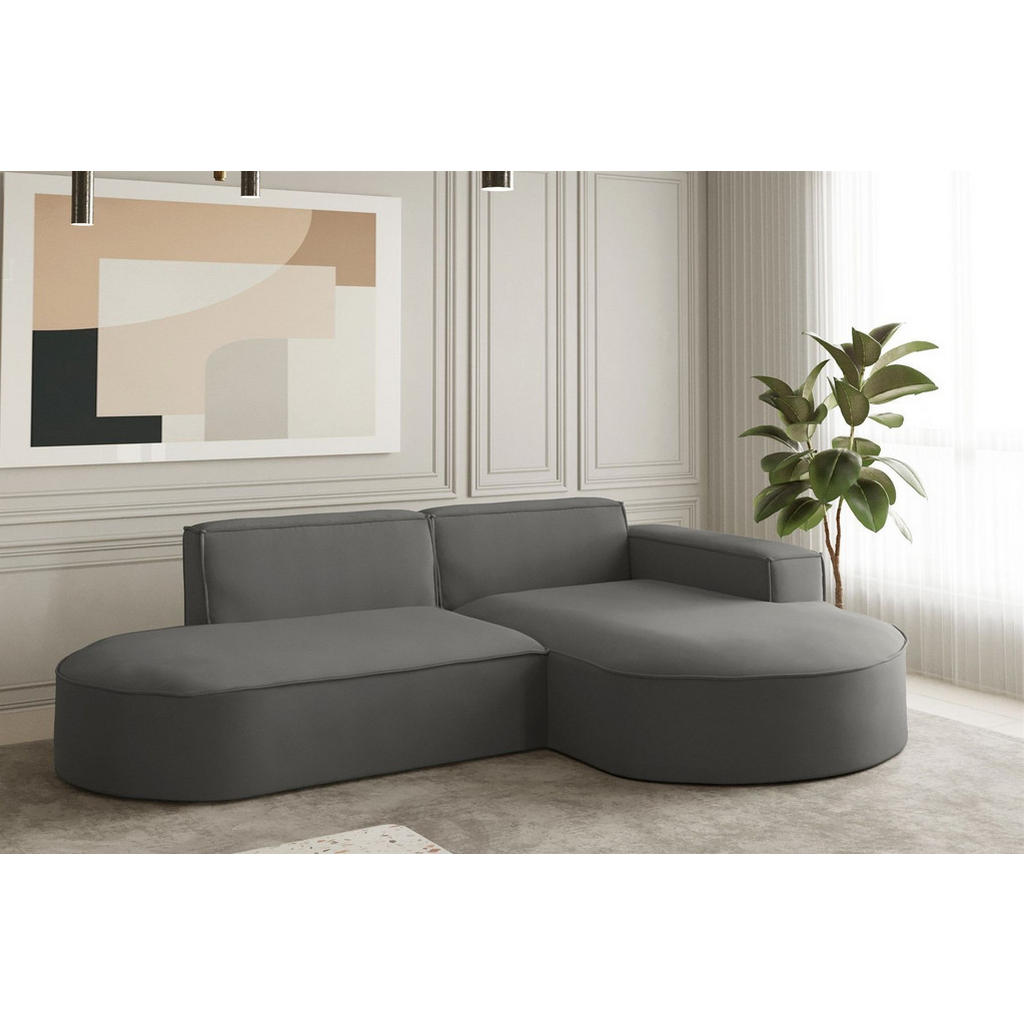 Thumbnail - Fun Möbel Ecksofa, Anthrazit, Textil, L-Form, 236x165 cm, Wohnzimmer, Sofas & Couches, Wohnlandschaften, Ecksofas