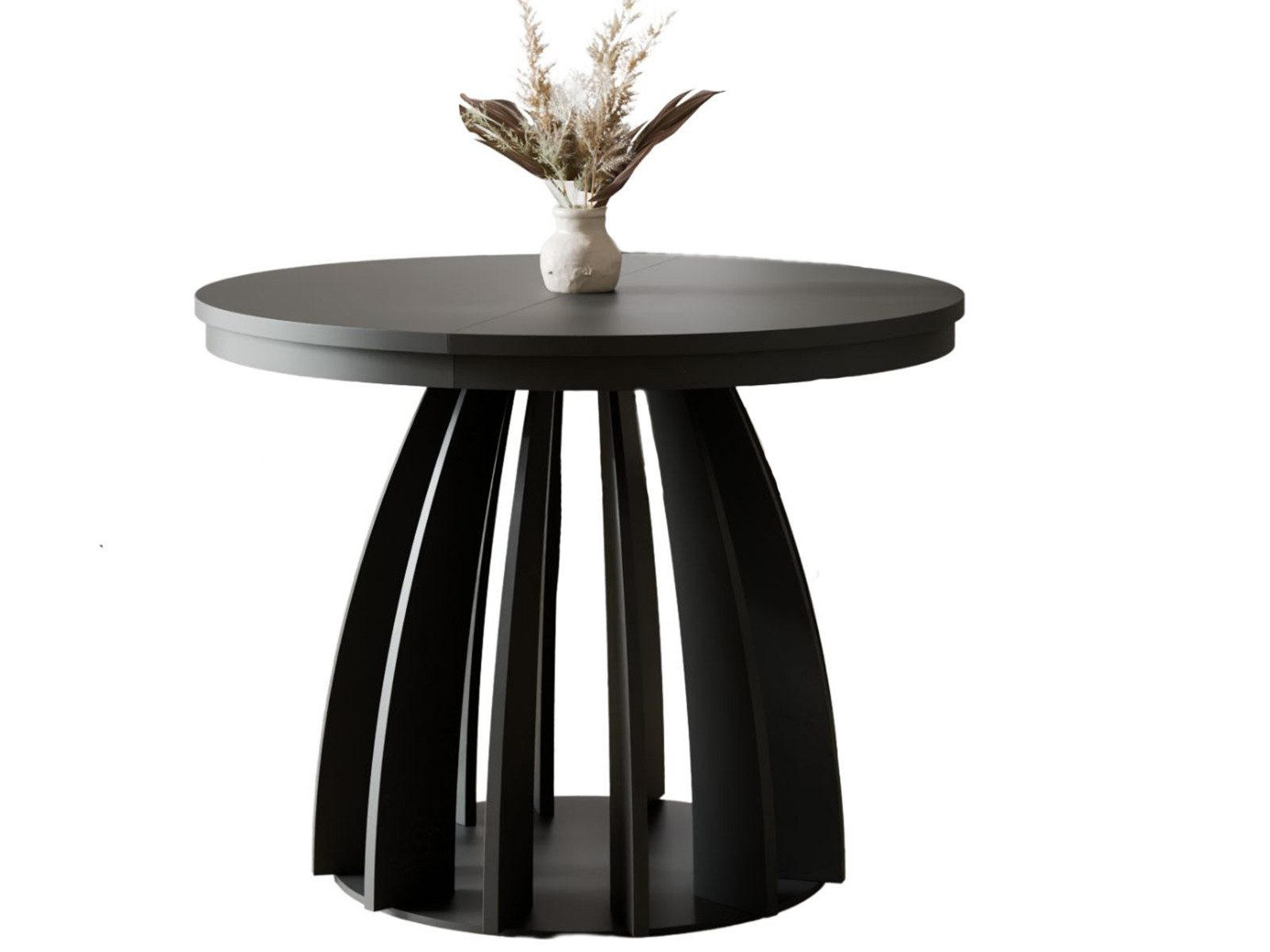 ESSTISCH Schwarz 100-180 SABO - Schwarz, Holzwerkstoff (100/100/76cm) - Compleo24