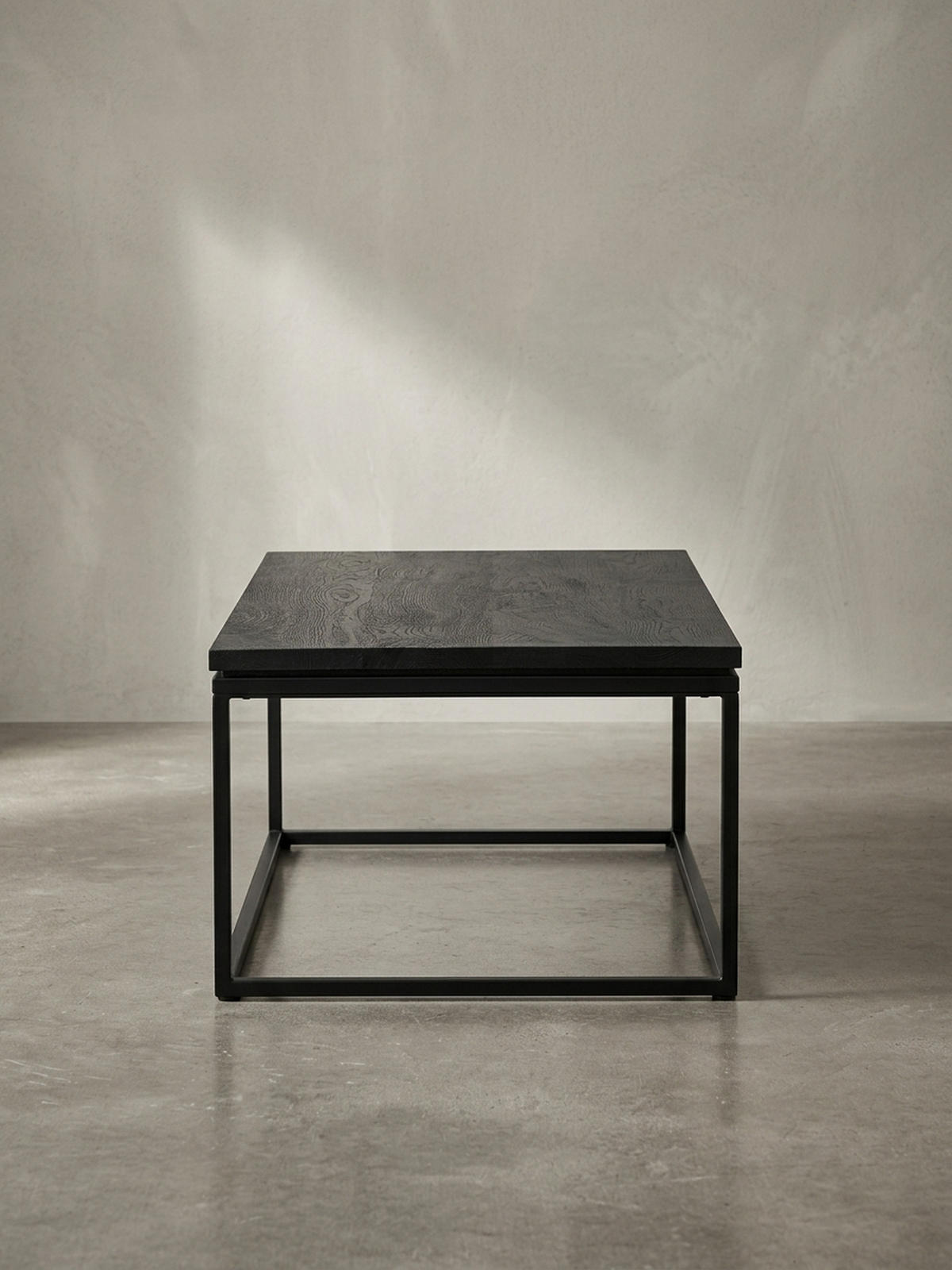 COUCHTISCH aus Mango Massivholz und Metall, Quadratisch, Natürliche Holzmaserung, Schwarz 120 x 60 x 40 cm - Schwarz, Holz/Metall (60/120/40cm) - KADIMA DESIGN