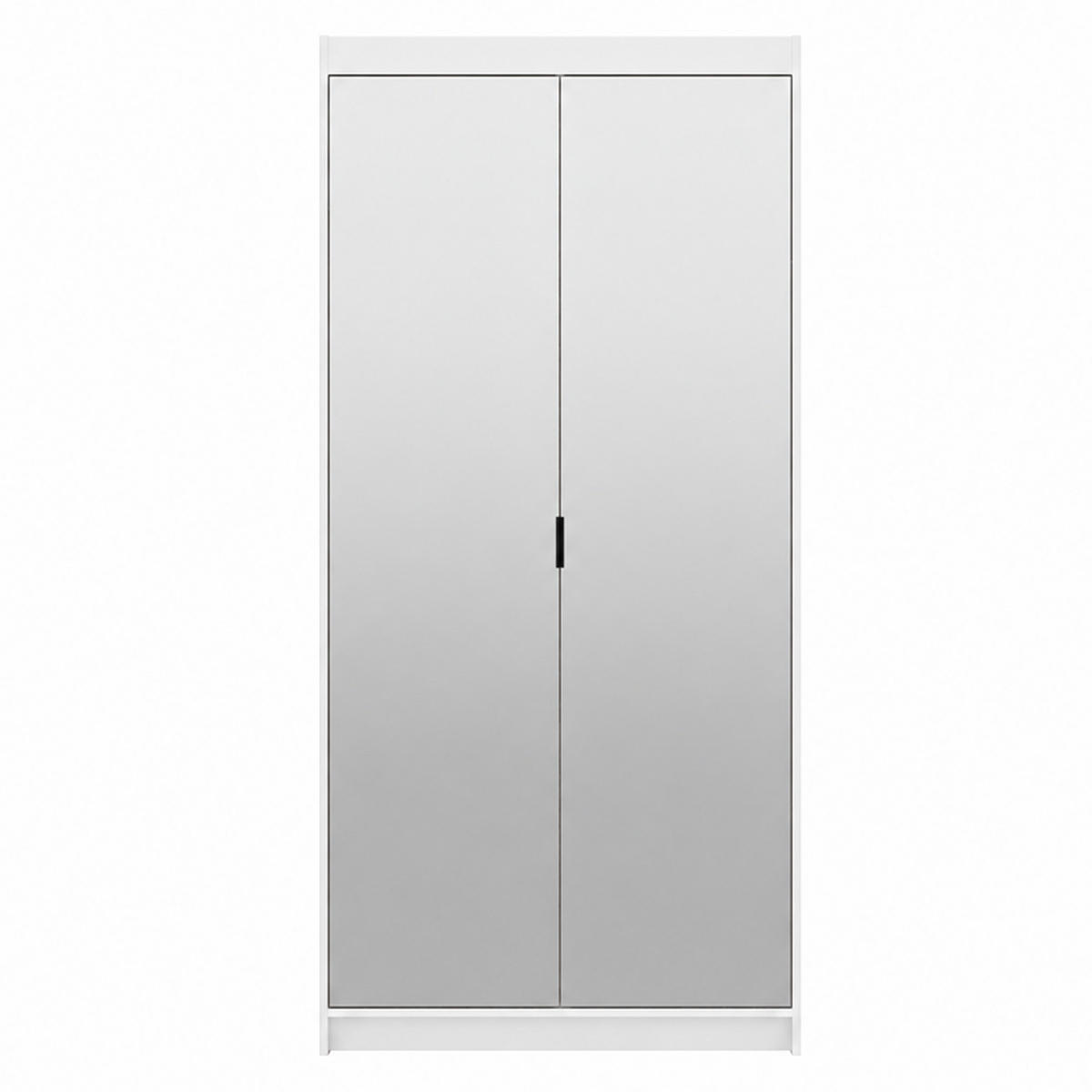 SKŘÍŇ S OTOČNÝMI DVEŘMI Elena se 2 dveřmi a 2 zrcadly, 90 cm, bílá - bílá, kompozitní dřevo (90/190/53cm) - Beautysofa