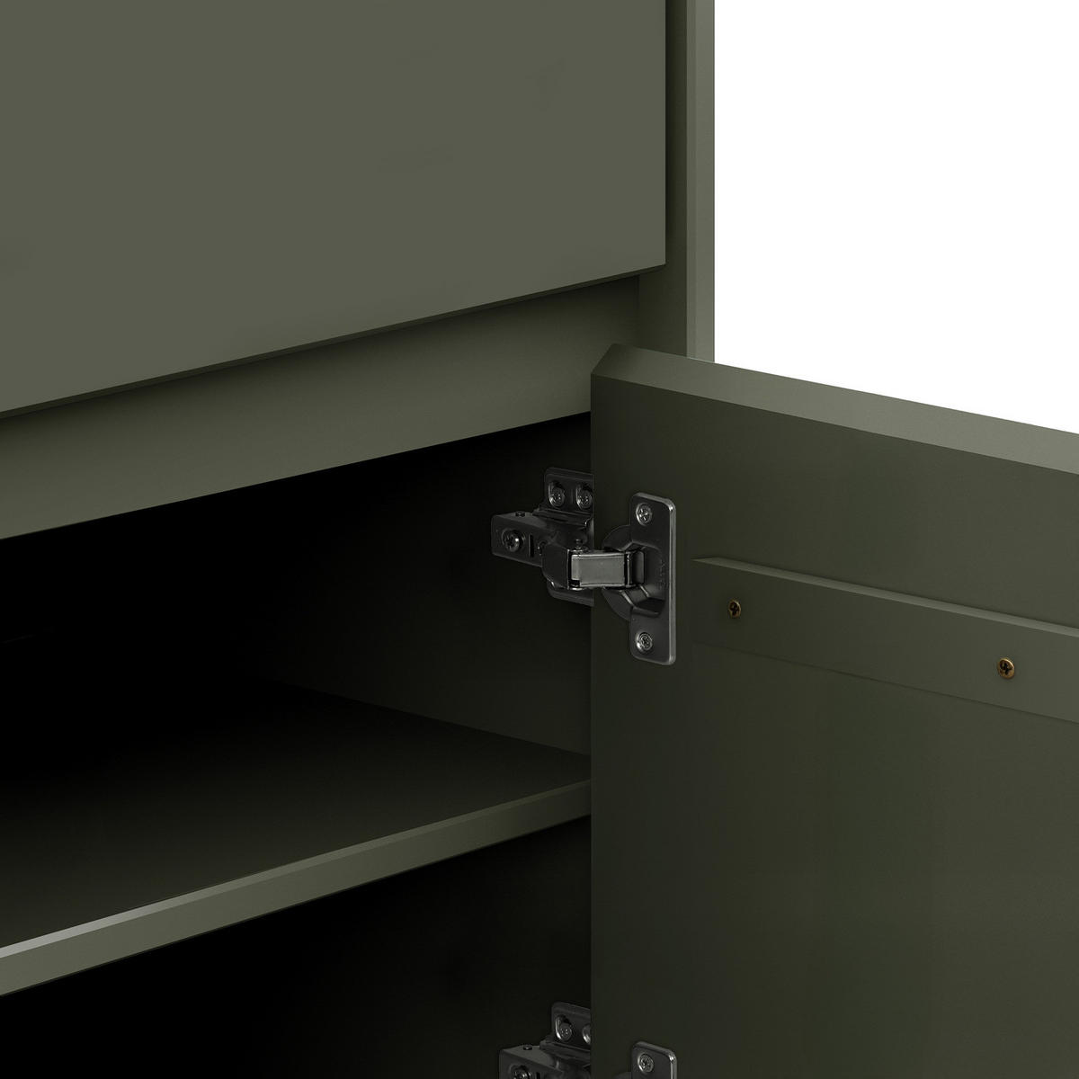 MIDISCHRANK - Pinie massiv - Grau/Grün, Holz (44/138/35cm) - home24