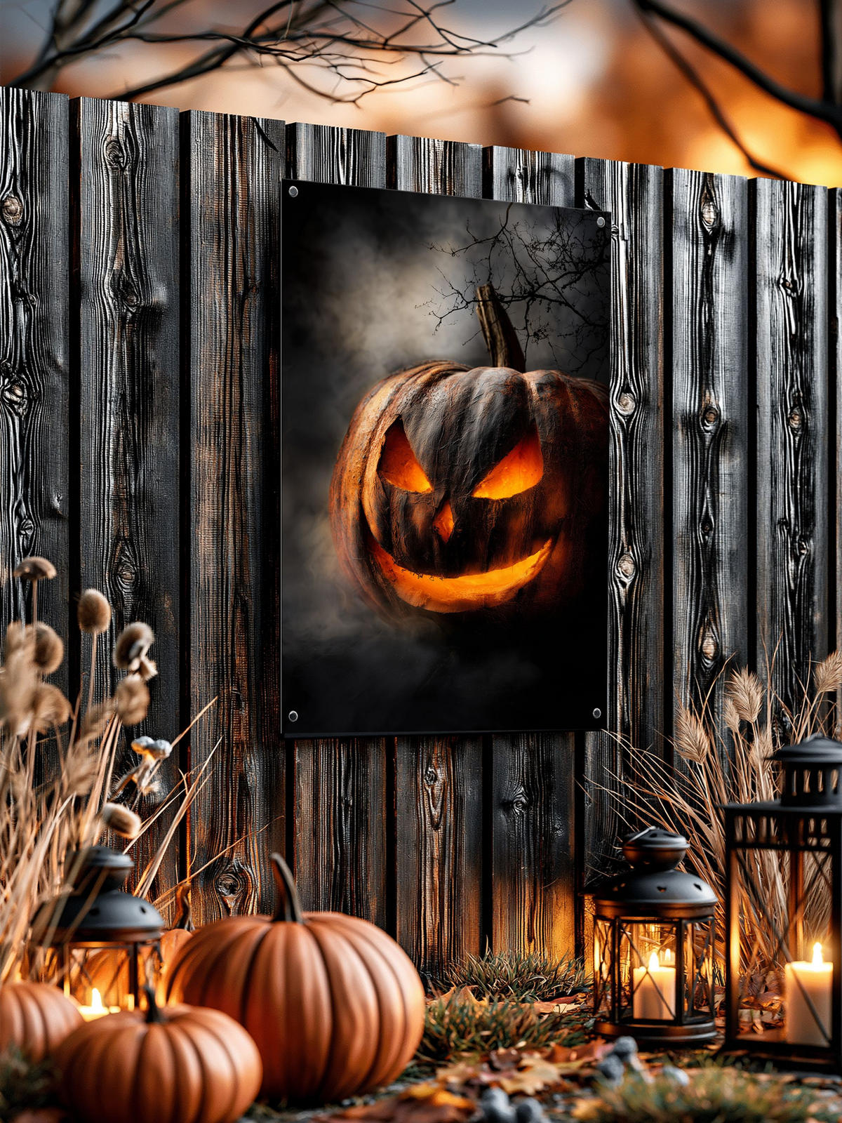 GARTEN-POSTER 60x90 cm Halloween-Deko Kürbis - Orange, Kunststoff (60/90/2cm) - artissimo