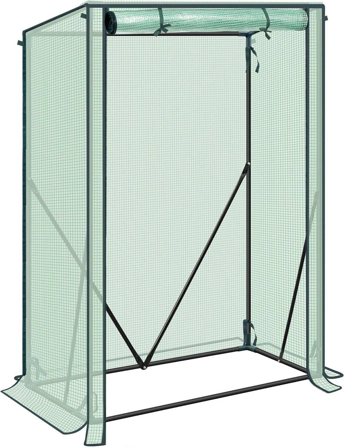 FOLIENGEWÄCHSHAUS, PE-reissfeste, 100x50x150/136 cm - Grün, Textil/Metall (100/150/50cm) - Woltu