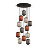 GALERIELEUCHTE Velo 12-flammig Mehrfarbig Ø 25cm - Multicolor/Schwarz, Glas (25/25/27cm) - s.luce