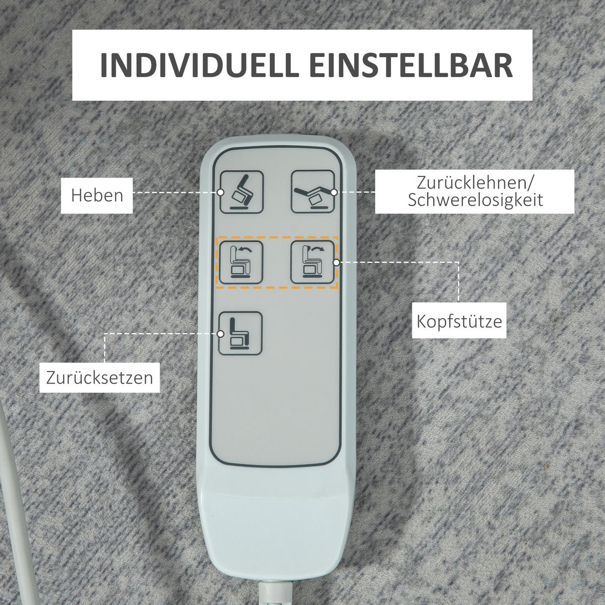 SESSEL mit Aufstehhilfe, Fernsehsessel Elektrisch, Aufstehsessel, Relaxsessel - Grau, Textil (93/105/91cm) - HOMCOM