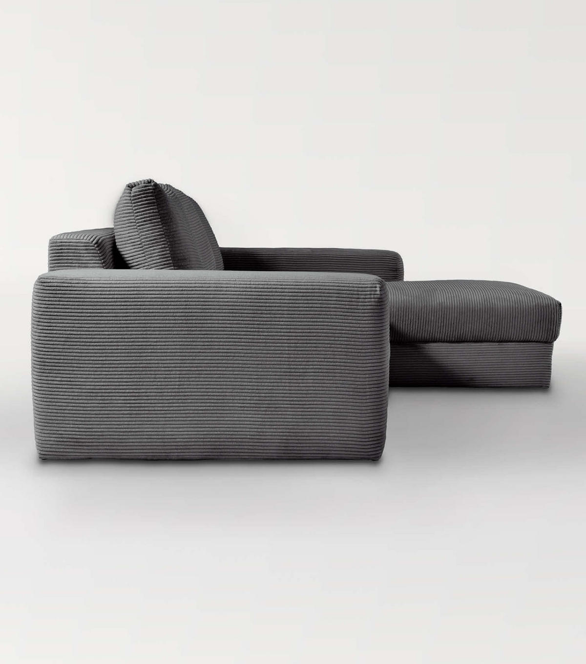 ECKSOFA Der Klassiker Recamiere rechts - Anthrazit, Textil (280/190cm) - Mokebo