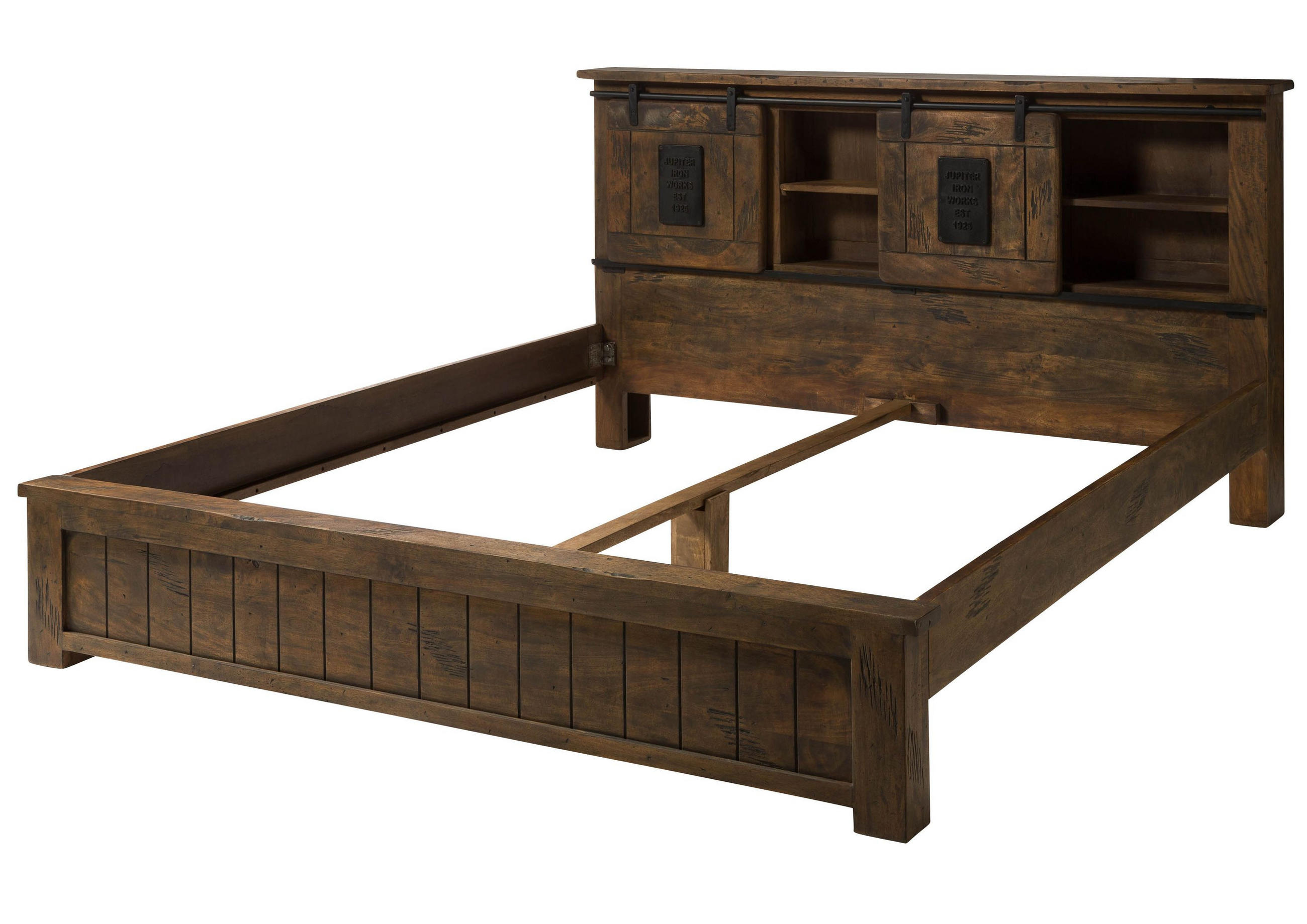 BETT Massivholz Mango 180 x 200 x 105 braun RAILWAY #443 - Braun, Holz (180/200cm) - Massivmoebel24