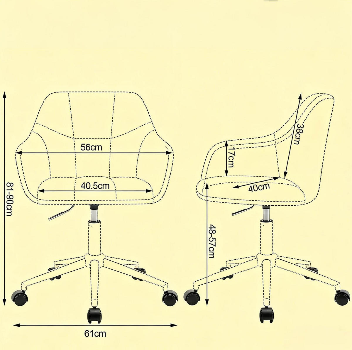 BÜROSTUHL höhenverstellbar drehbar Samt Dark Gray - Dunkelgrau, Metall (40.5/40/61cm) - Meubliv