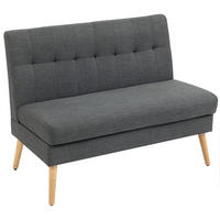 2-SITZER-SOFA DE-06564 getuftete Rückenlehne, dicke Polsterung, Grau - Dunkelgrau, Holz/Textil (118/90/68cm) - ComfortXL
