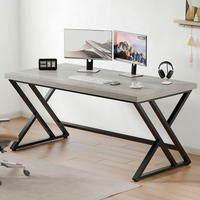 BÜROSCHREIBTISCH Grau Holz-Metall 140 x 60 x 75.5 cm - Grau, Holzwerkstoff (60/140/75.5cm)