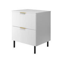 WASCHBECKUNTERSCHRANK, Weiß, 60 x 77 x 46 cm, goldener Griff, schwarze Beine + Arbeitsplatte - Goldfarben/Weiß, Holzwerkstoff (60/77/46cm) - 3XE LIVING