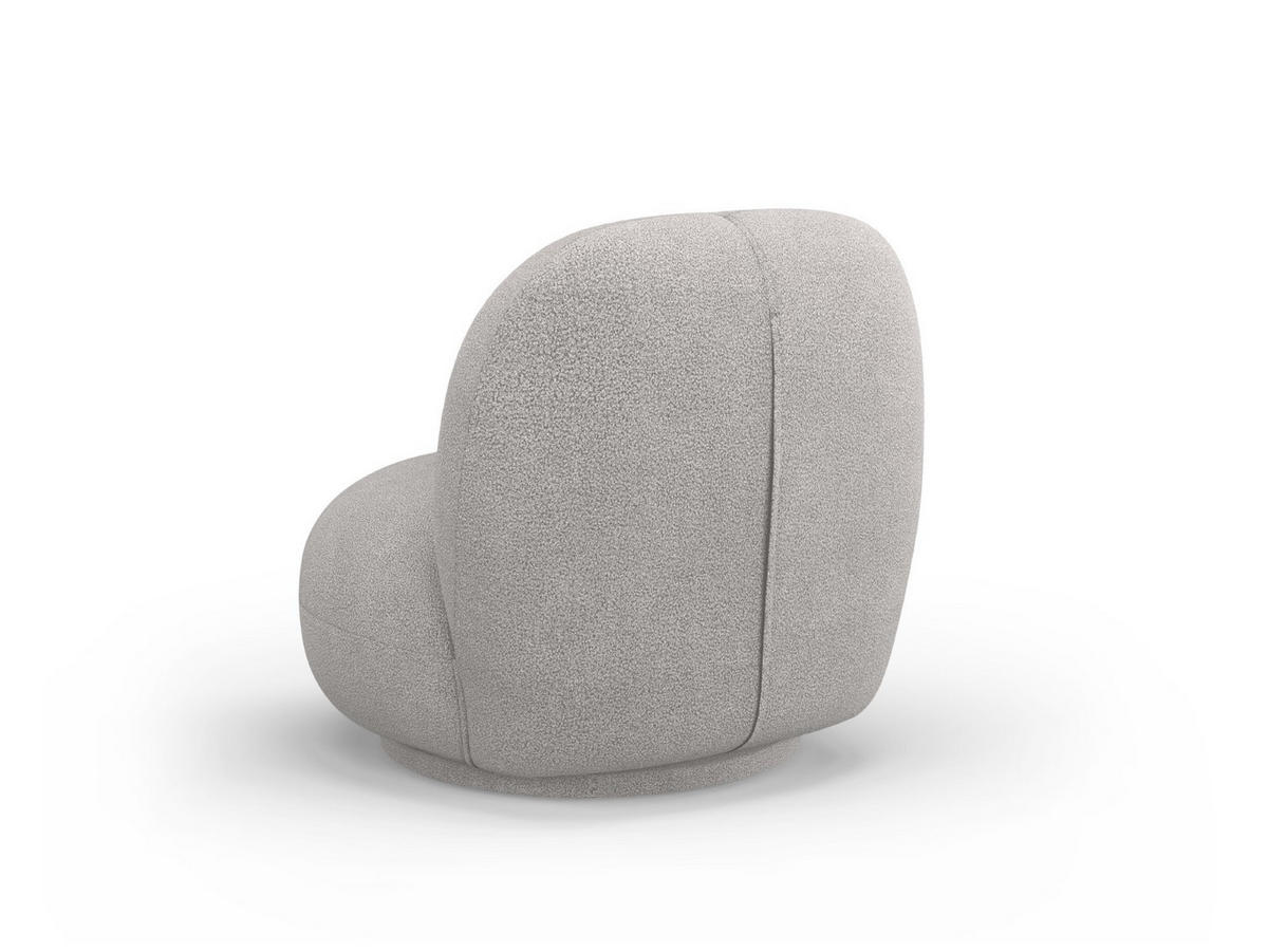 DREHSESSEL Chuck aus Boucle hellgrau - Hellgrau, Textil (77/80/78cm) - Micadoni