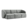 3-SITZER SOFA Chenille Stoff Grau - Schwarz/Grau, Holzwerkstoff/Kunststoff (244/75/94cm) - LaMiaSofa