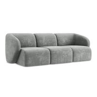 3-SITZER SOFA Chenille Stoff Grau - Schwarz/Grau, Holzwerkstoff/Kunststoff (244/75/94cm) - LaMiaSofa