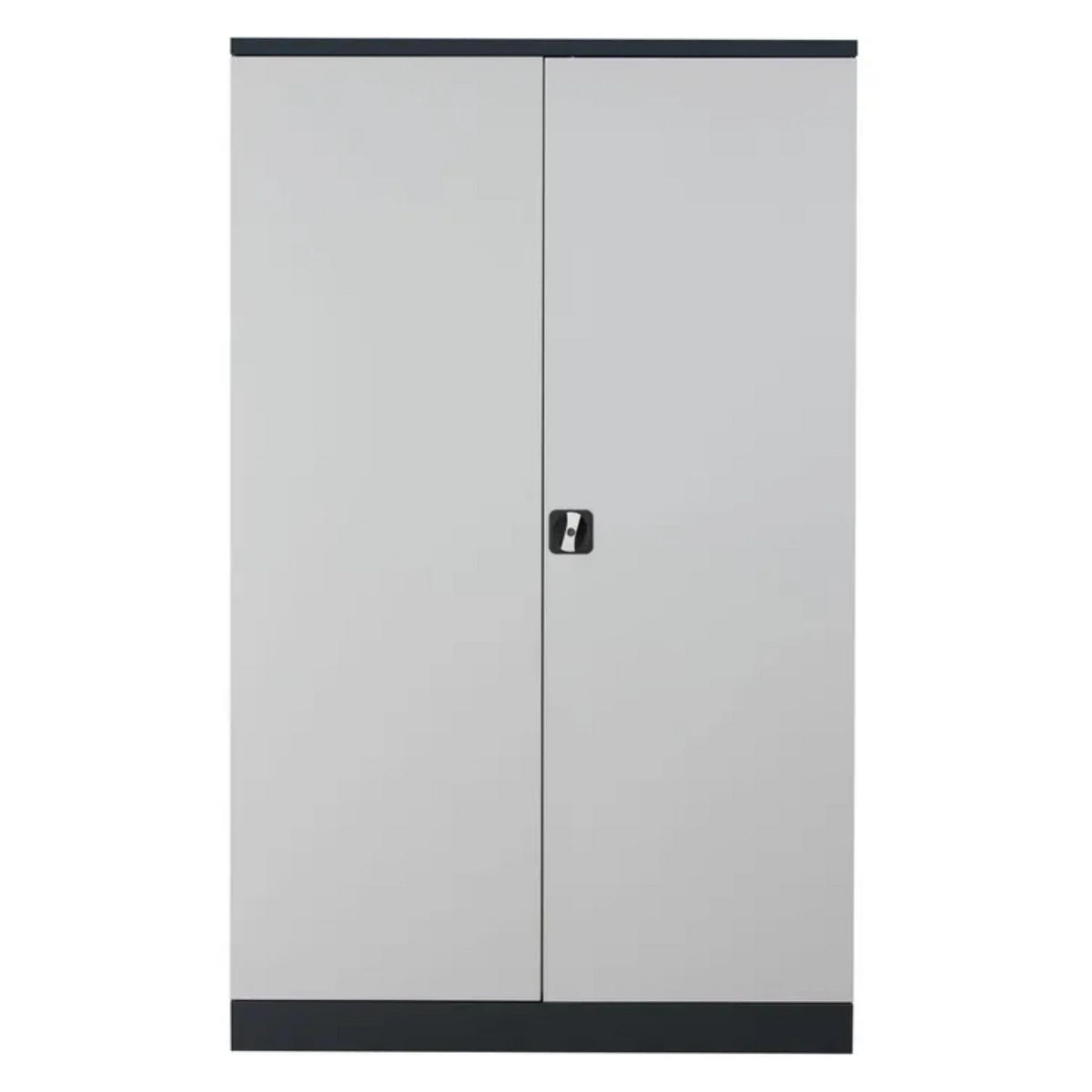 STAHLSCHRANK Bee mit 6 lackierten Fachböden 195x92x50 cm Korpusfarbe Anthrazit Frontfarbe Lichtgrau - Hellgrau, Metall (92/195/50cm)
