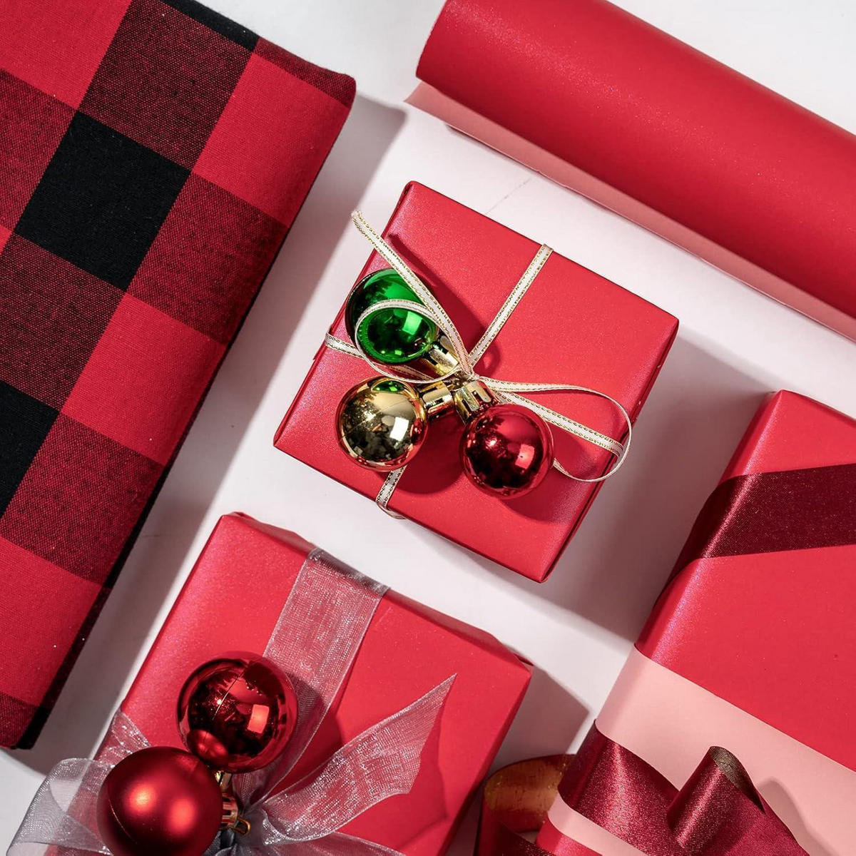 GESCHENKPAPIER rot matt 43,2 cm x 10 m - Rot, Papier (4/4/44cm)
