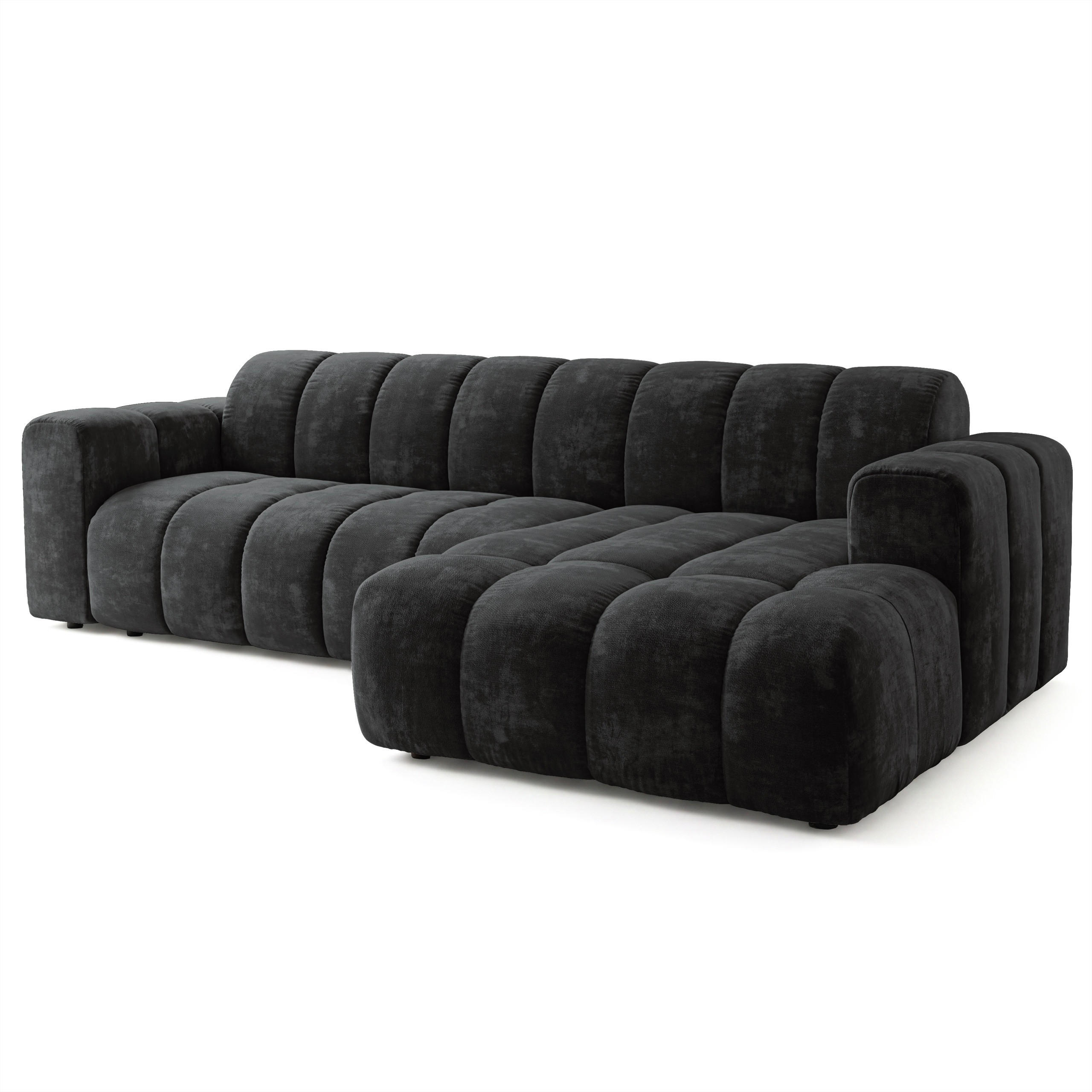 ROHOVÁ Sedačka SETIA LUMO 80, Černá - černá, dřevo/textil (304/165cm) - MASSENO