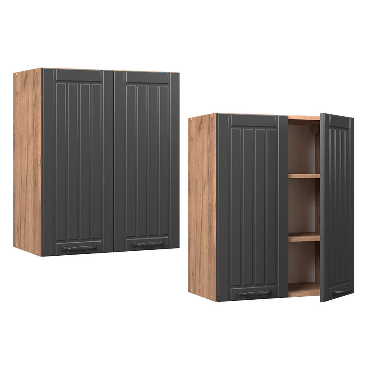 VĚŠÁK NA STĚNU Fame-Line Tmavě šedá - medově dubová/tmavě šedá, kompozitní dřevo (60/72/34.1cm) - Vicco