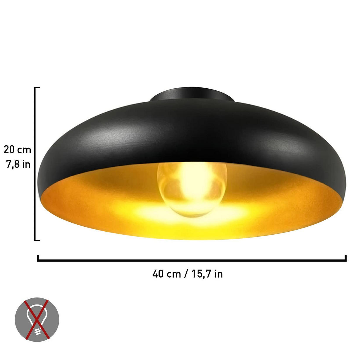 DECKENLEUCHTE Androa Lampe - Goldfarben/Schwarz, Metall (40/40/20cm) - Bamyum