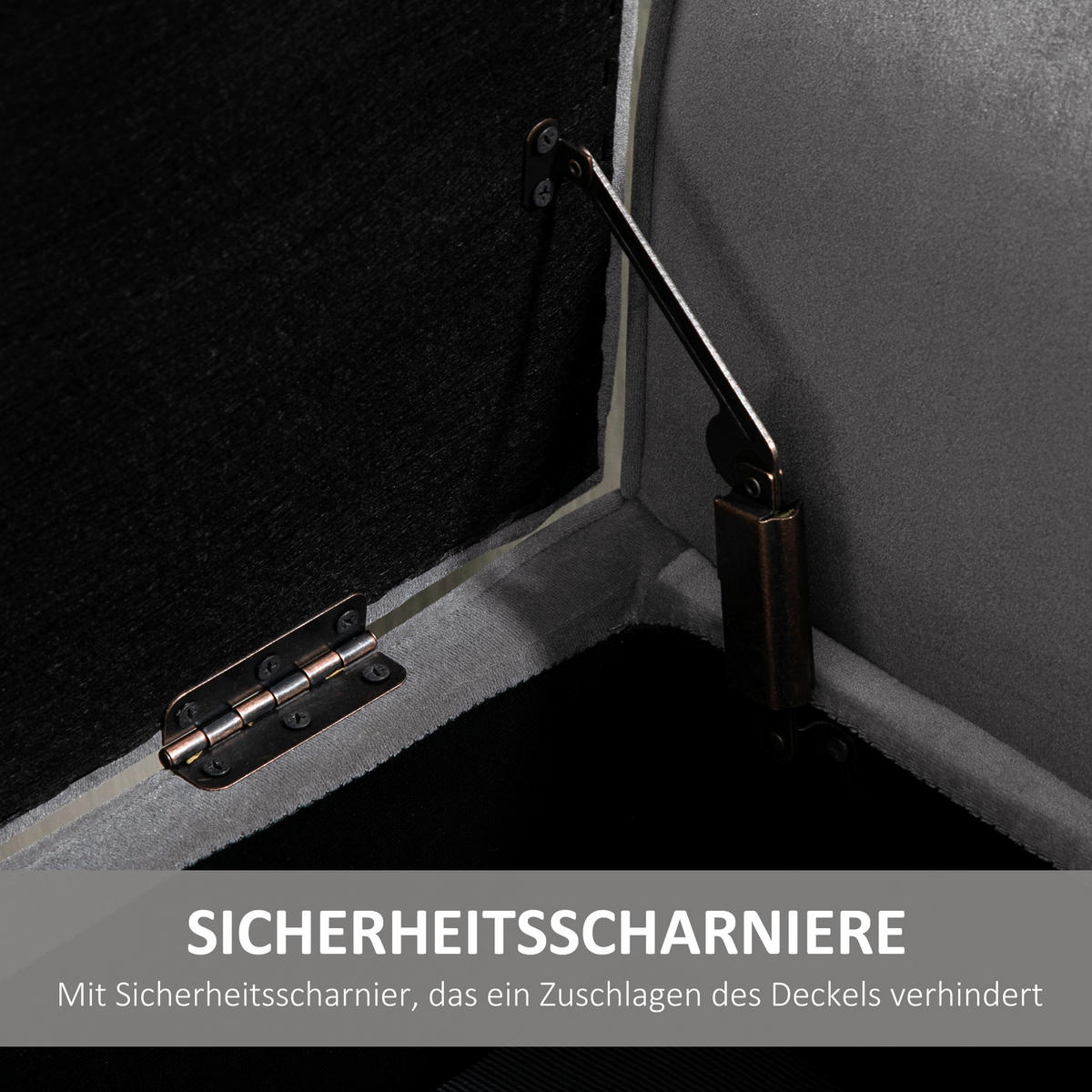 SITZBANK, Polsterbank, Grau - Grau, Kunststoff (42/66/118cm) - HOMCOM