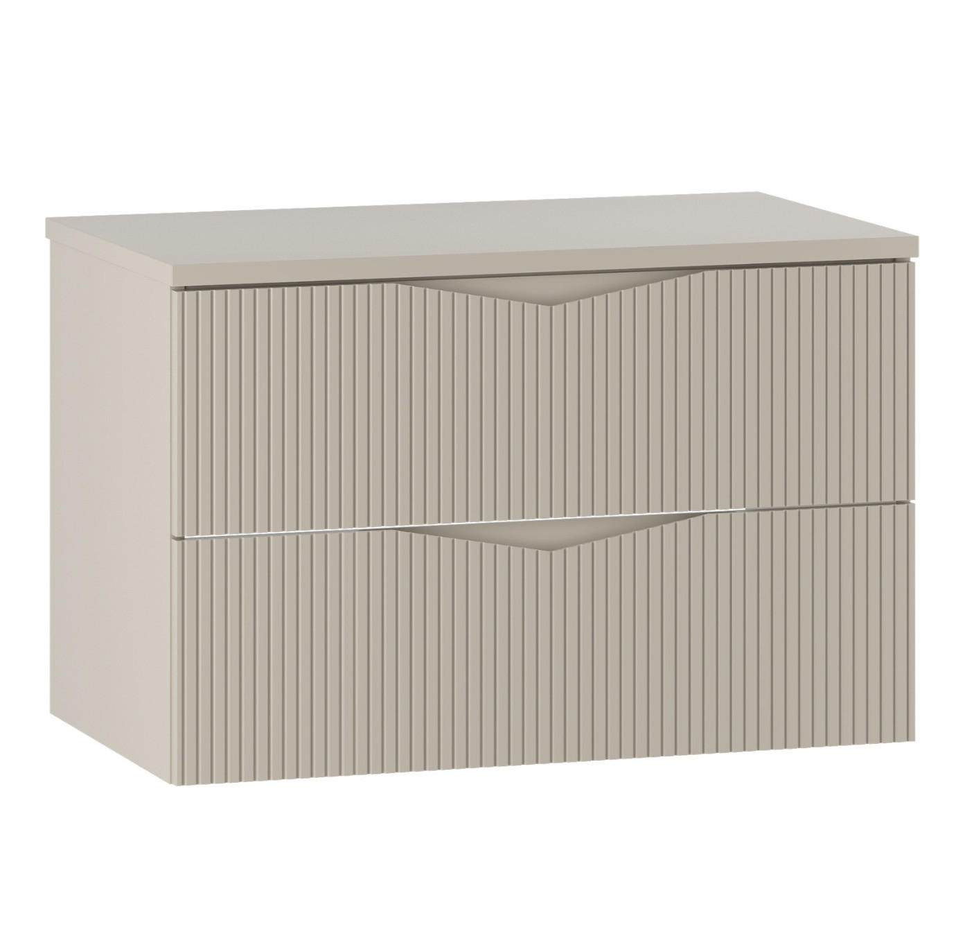 WASCHBECKENUNTERSCHRANK Calen 2 Schubladen Cashmere - 80 x 46 x 52 cm - Kaschmir, Holz (80/52/46cm) - Badplaats