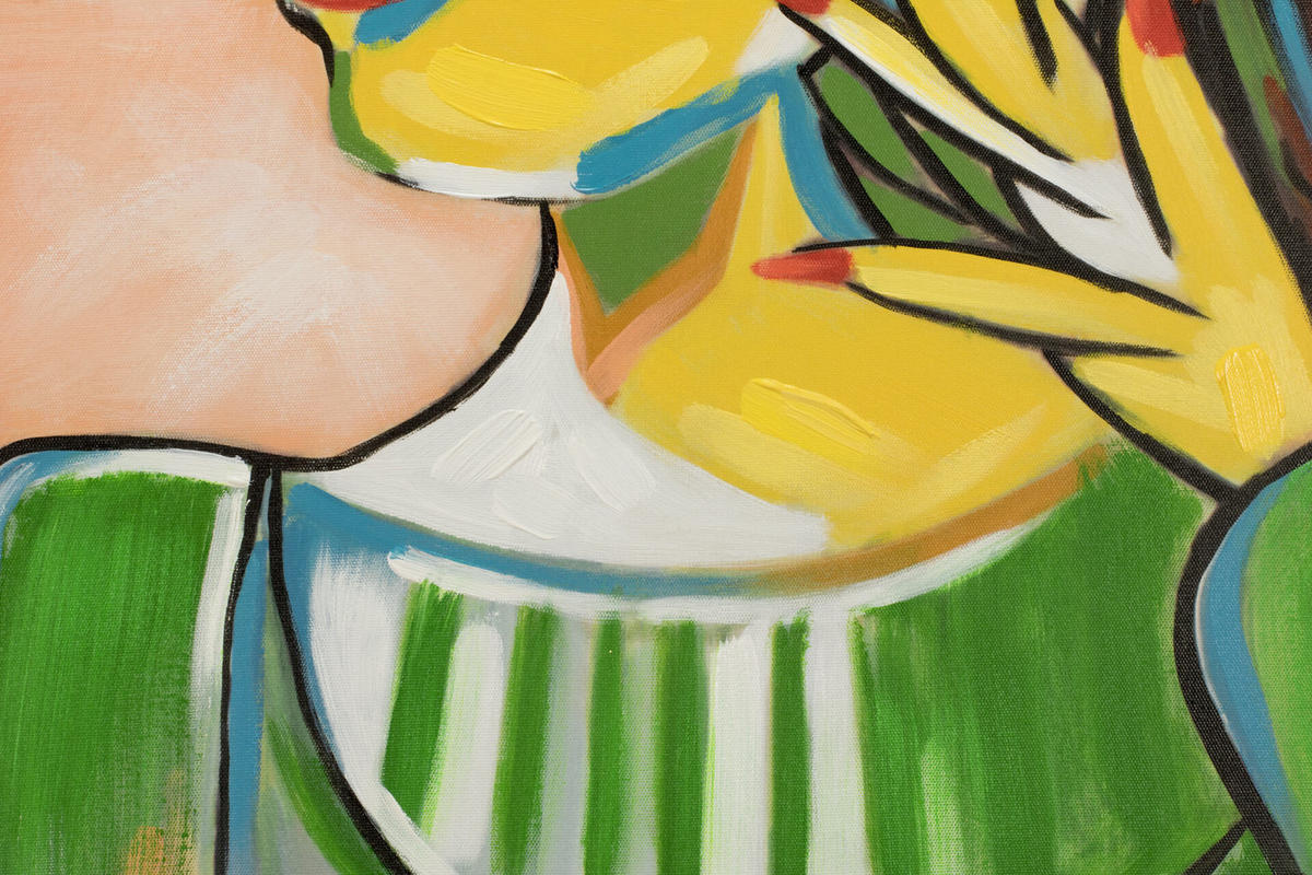 ACRYLBILD HANDGEMALT 60/90 cm - Grün, Holz/Textil (60/90cm) - KUNSTLOFT