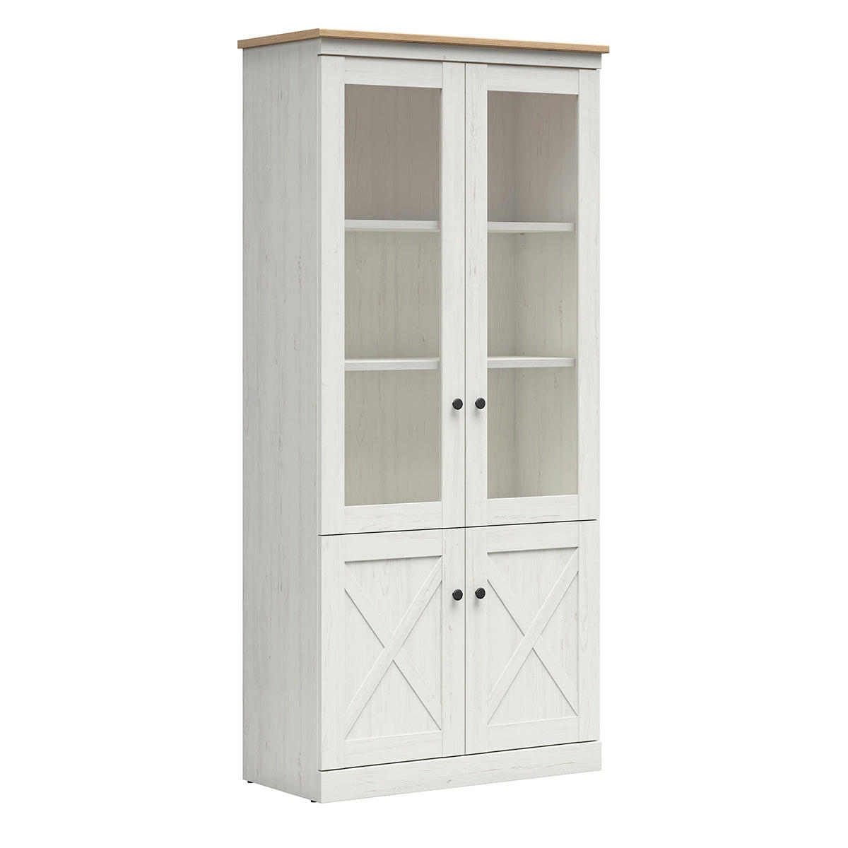 GESCHIRRSCHRANK Victoria Weiß und Holz - Weiß, Holzwerkstoff (93/200/43cm) - Petits-meubles