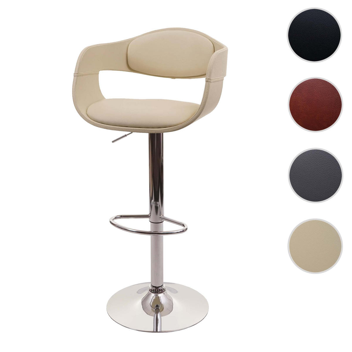 BARHOCKER A47B Cremeweiß - Weiß, Textil (49/107/49cm) - MCW