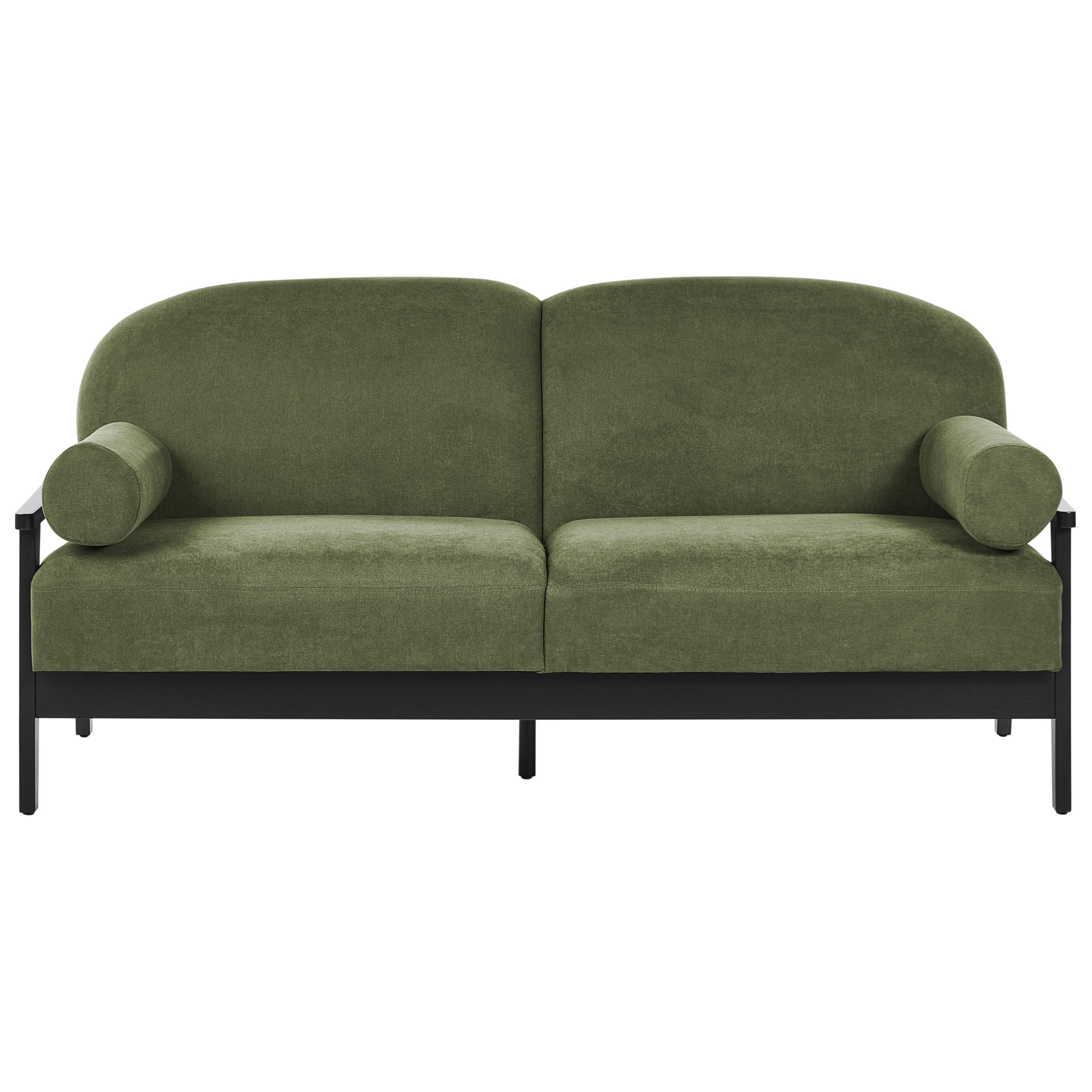 3-SITZER-SOFA Stoff Grün Pilarne - Schwarz/Grün, Textil (191/88/84cm) - Beliani