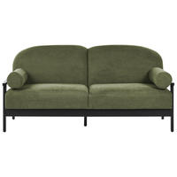 3-SITZER-SOFA Stoff Grün Pilarne - Schwarz/Grün, Textil (191/88/84cm) - Beliani
