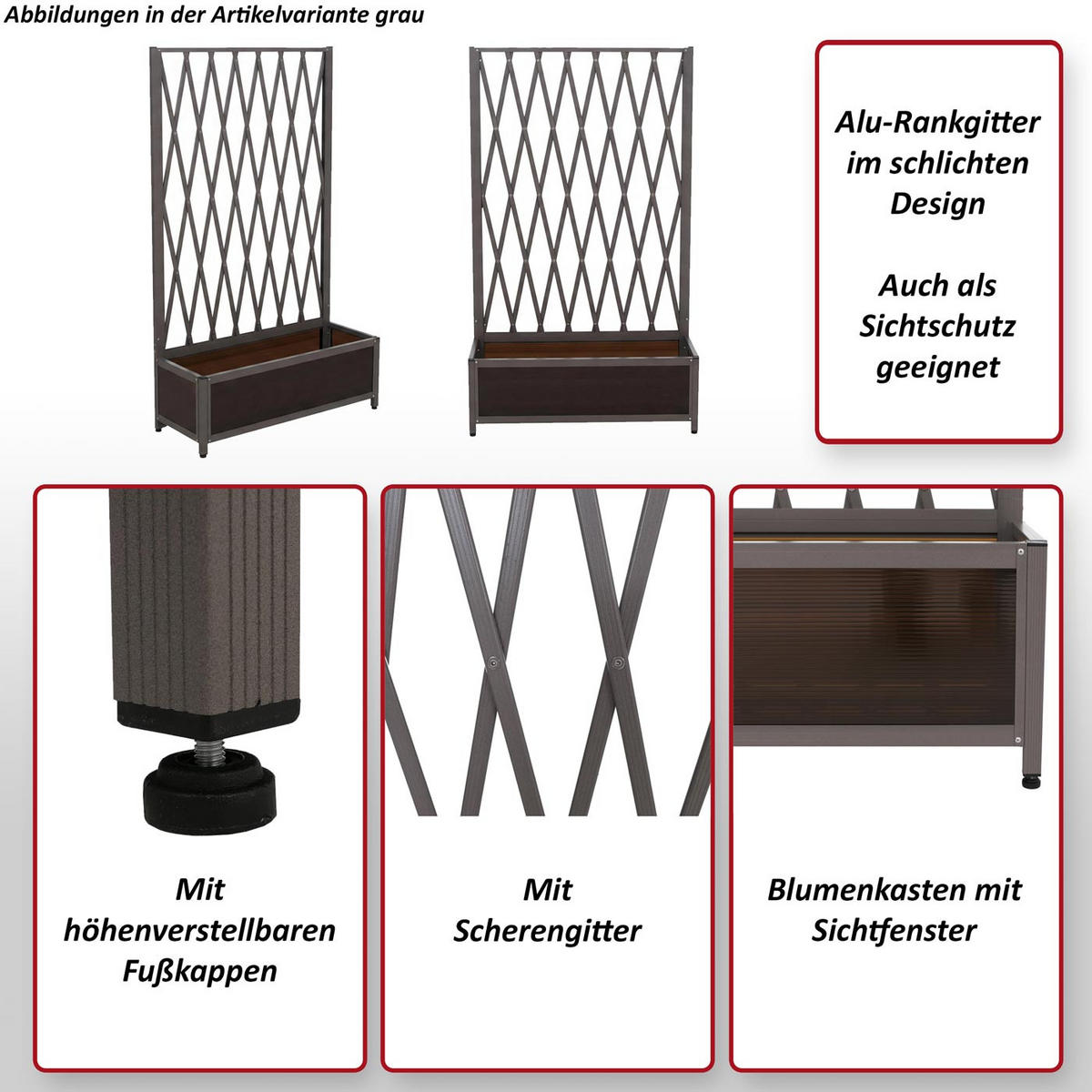 RANKGITTER Weiß - Weiß, Metall (90/152/35cm) - MCW