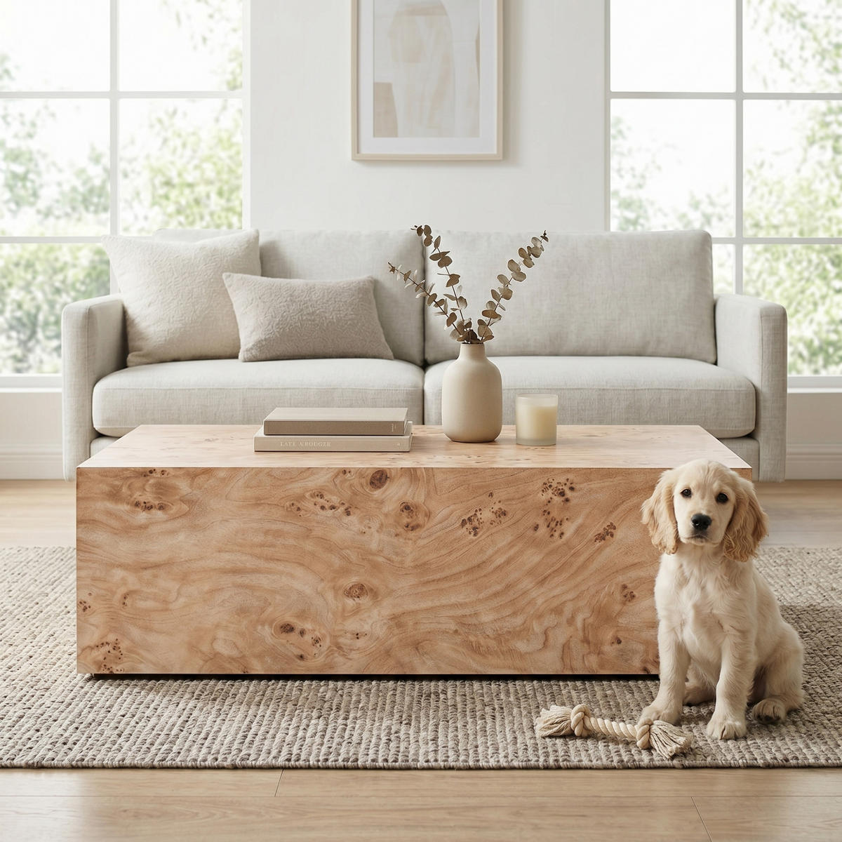 COUCHTISCH DE-37342 mit Holzoptik und stabiler Konstruktion Naturholz - Eichefarben, Holzwerkstoff (90/50/30cm) - ComfortXL