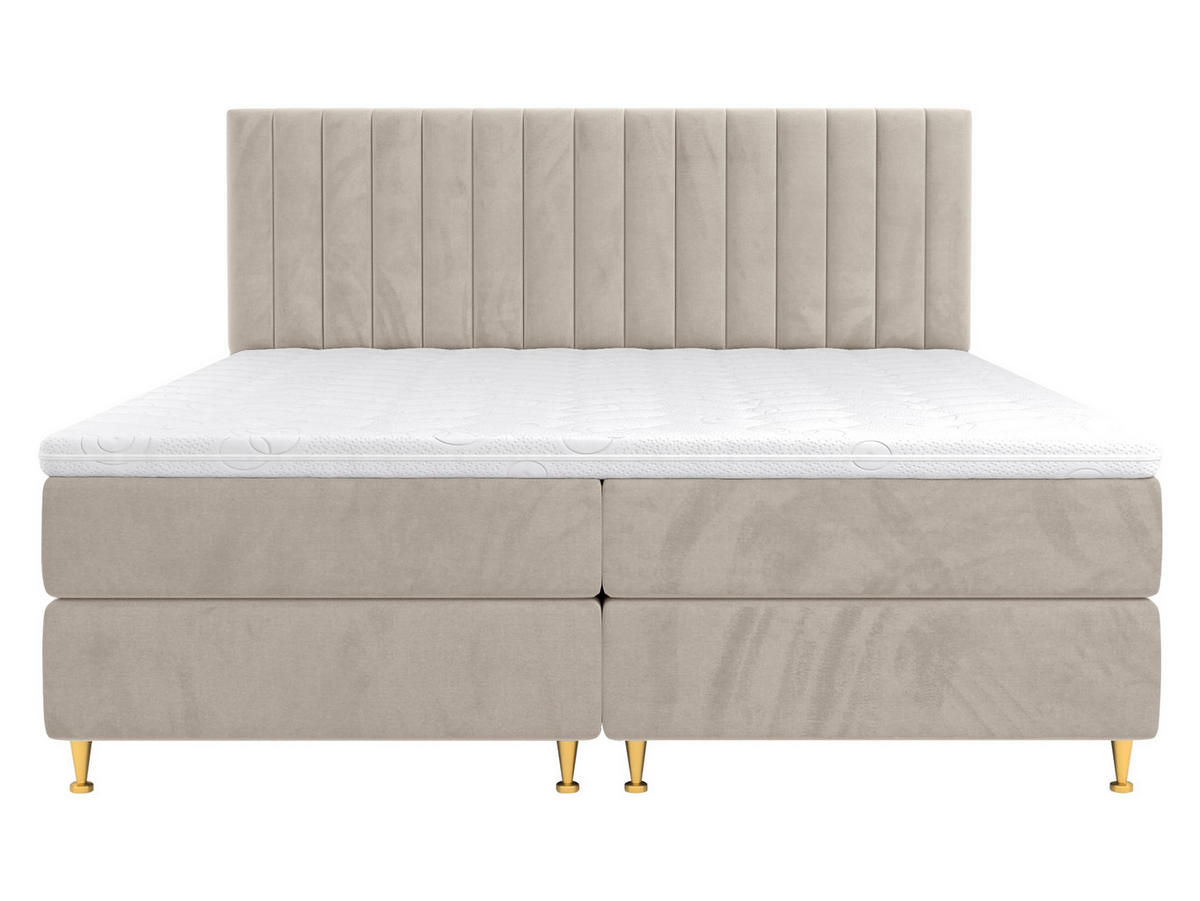 BOXBETT Elegance - Beige/Goldfarben, Holz/Textil (140/200cm) - MIRJAN24