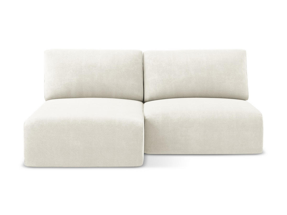 ECKSOFA mit Schlaffunktion links Chenille Stoff Weiß - Pink/Schwarz, Kunststoff/Textil (149/210cm) - Makamii