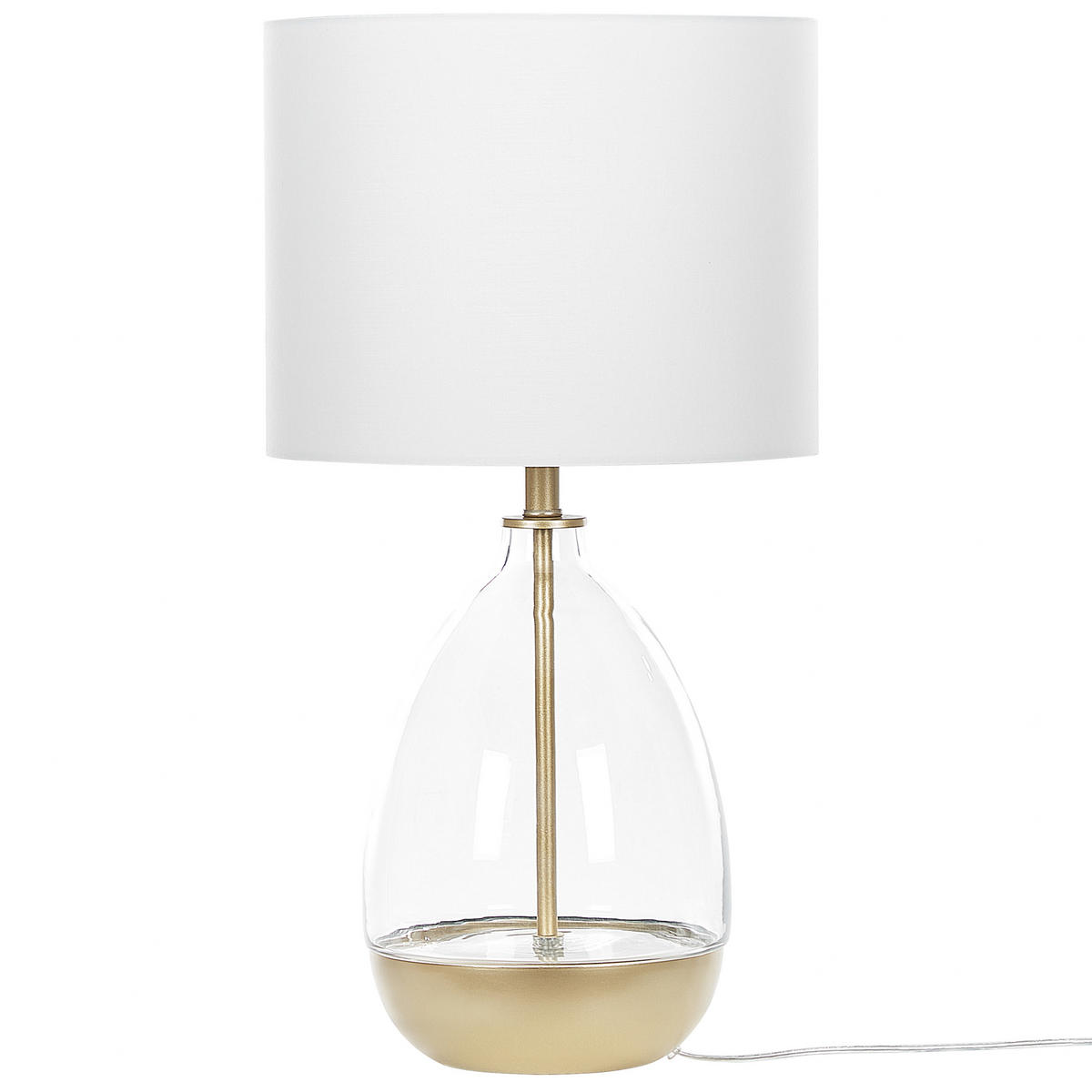 TISCHLAMPE Okari 33/33/63 cm - Weiß, Glas (33/33/63cm) - Beliani