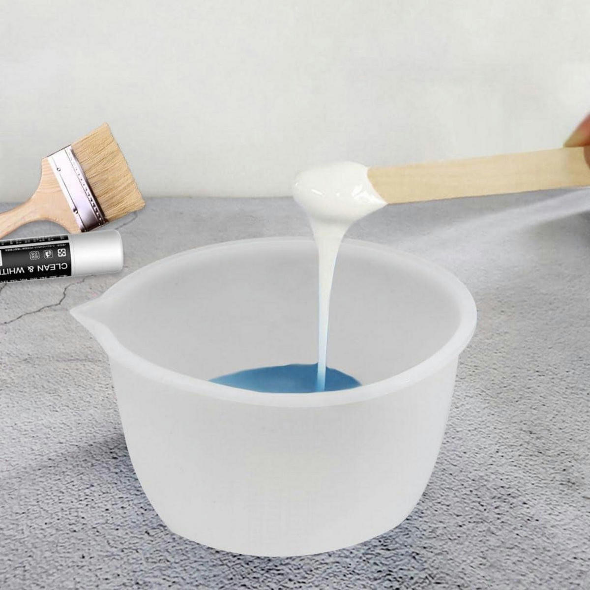 MESSBECHER Silikon 1000 ml mit Skala - Transparent, Kunststoff (1L)